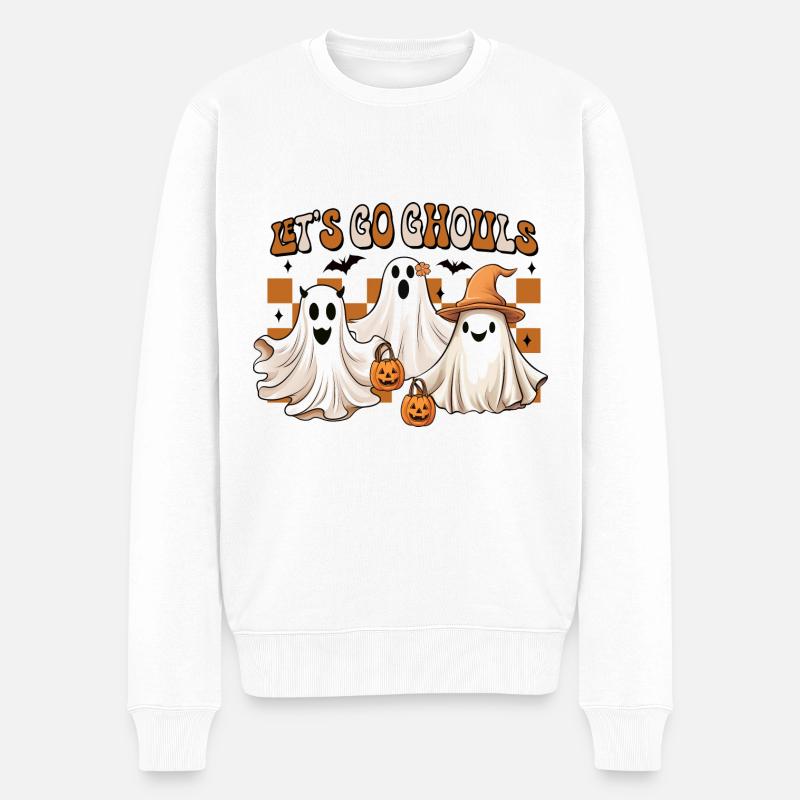 Halloween laisse aller les goules - Pull Premium bio Homme - blanc