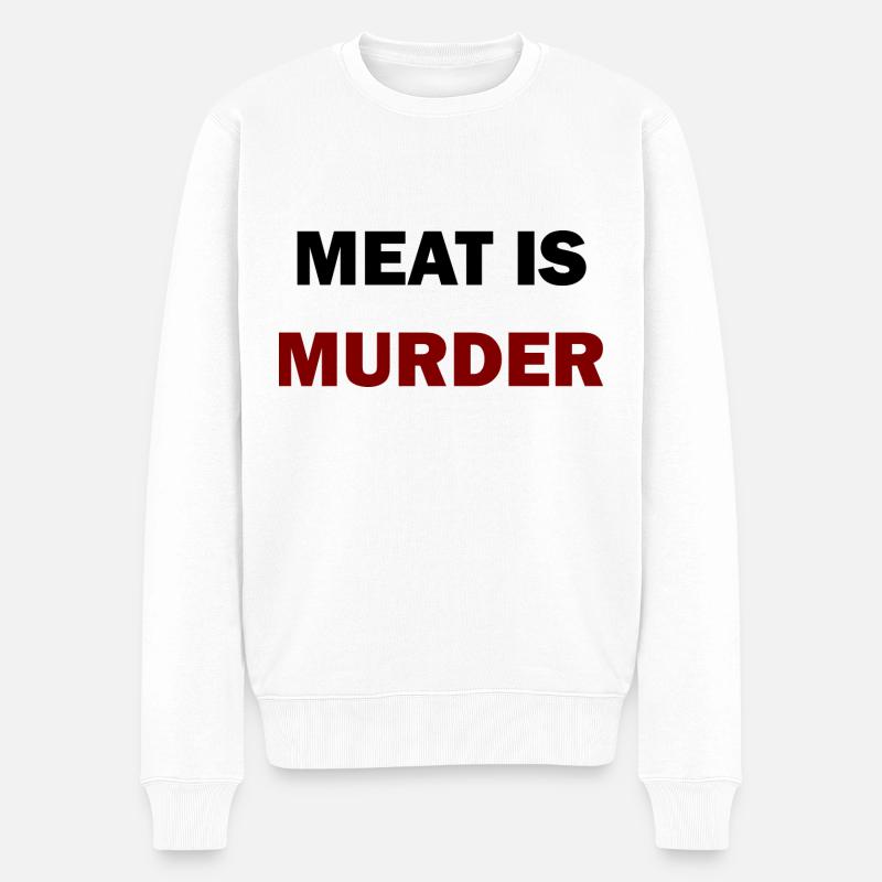 meat is murder - Männer Premium Bio Pullover - Weiß