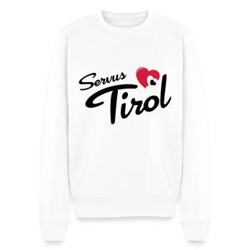 Servus Tyrol with heart - Men's Premium Organic Jumper - white - Front - Thijin (182cm)