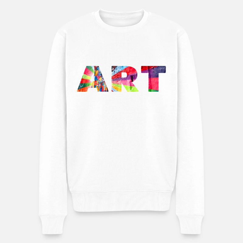 "ART" - Männer Premium Bio Pullover - Weiß