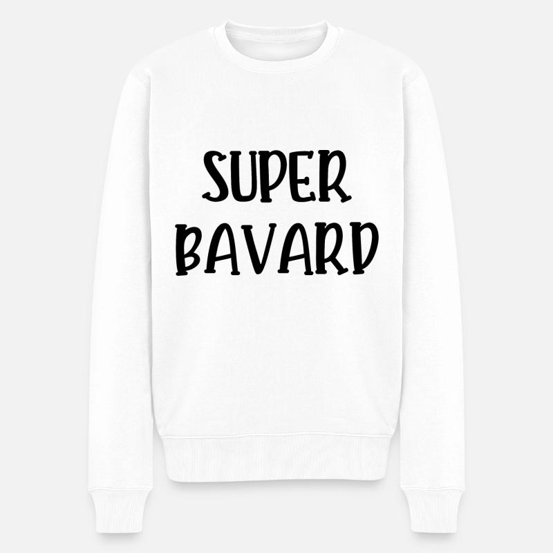 super bavard - Pull Premium bio Homme - blanc