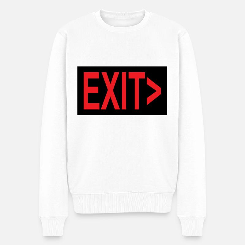 Exit / Exit / Emergency Exit - Men's Premium Organic Jumper - white