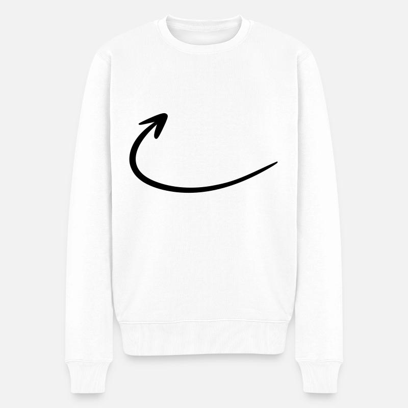 Flèche dessin croquis noir - Pull Premium bio Homme - blanc
