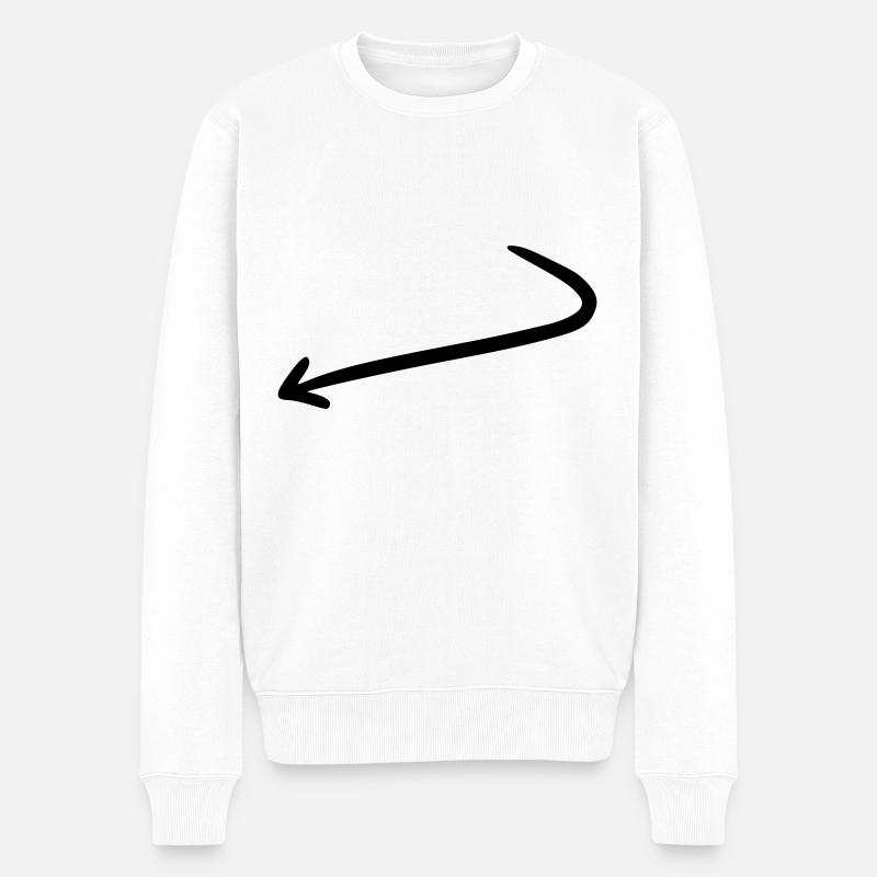 Flèche dessin croquis noir - Pull Premium bio Homme - blanc