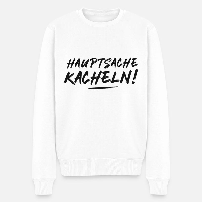 Fliesenleger Geschenk - Männer Premium Bio Pullover - Weiß
