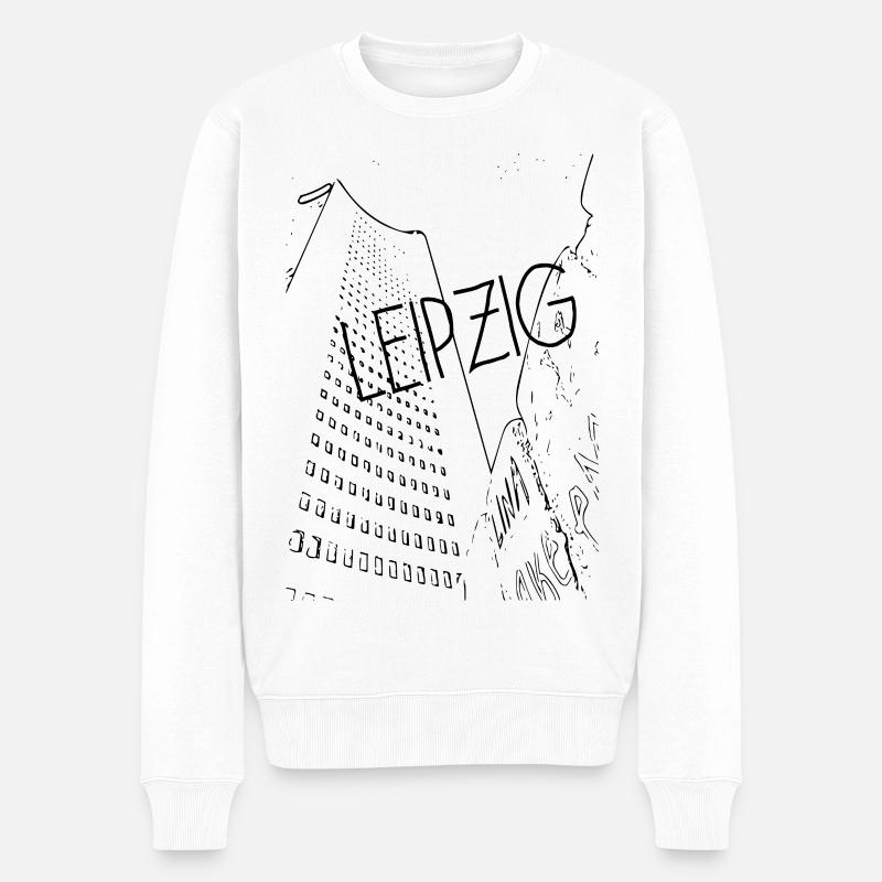 Centre de Leipzig - Pull Premium bio Homme - blanc