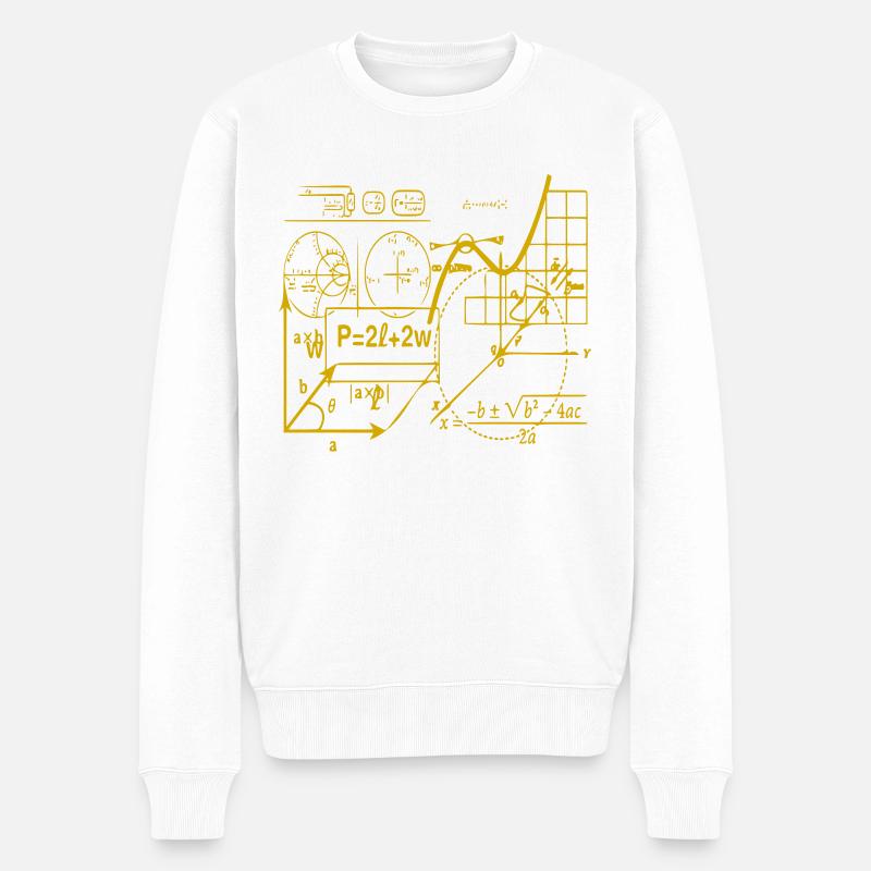 Formel-Graphen Kaleidoskop - Männer Premium Bio Pullover - Weiß
