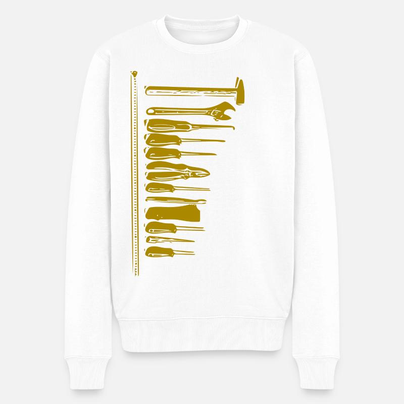 Werkzeug - Männer Premium Bio Pullover - Weiß