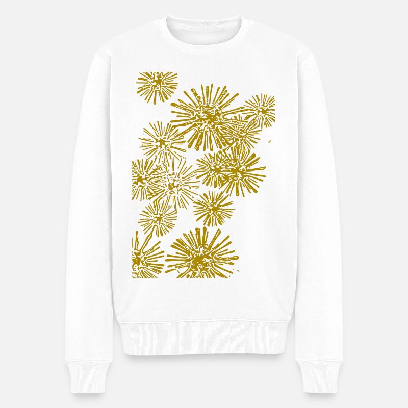 abstraktes Muster Bakterien - Männer Premium Bio Pullover - Weiß