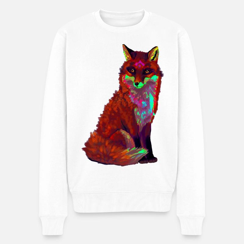 renard rouge - Pull Premium bio Homme - blanc