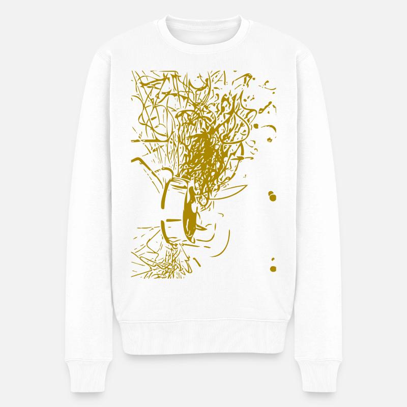 abstraktes Design - Männer Premium Bio Pullover - Weiß