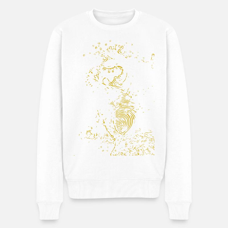 Goldenes Ammoniten-Muster - Männer Premium Bio Pullover - Weiß