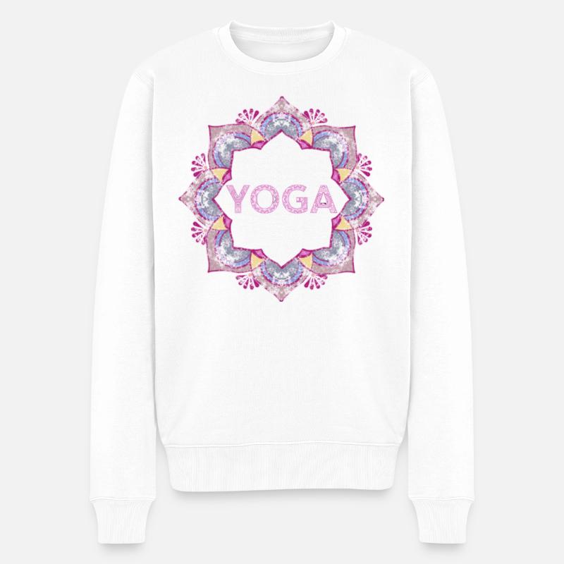 Yoga - Männer Premium Bio Pullover - Weiß