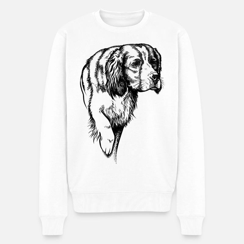 IRW Setter vorstehend - Männer Premium Bio Pullover - Weiß