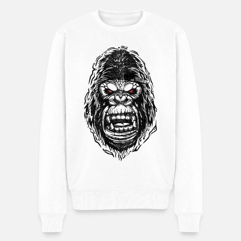 gorille cassé - Pull Premium bio Homme - blanc