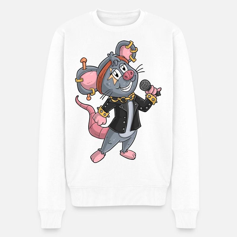 Rockerin / Maus Rockerin - Männer Premium Bio Pullover - Weiß