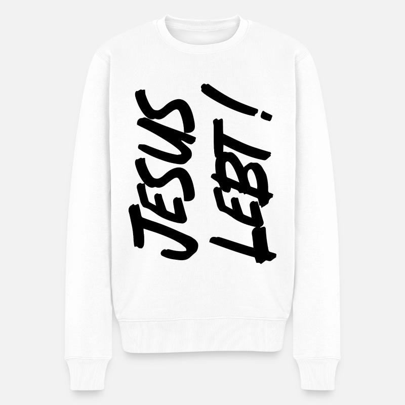 JÉSUS VIT - Pull Premium bio Homme - blanc