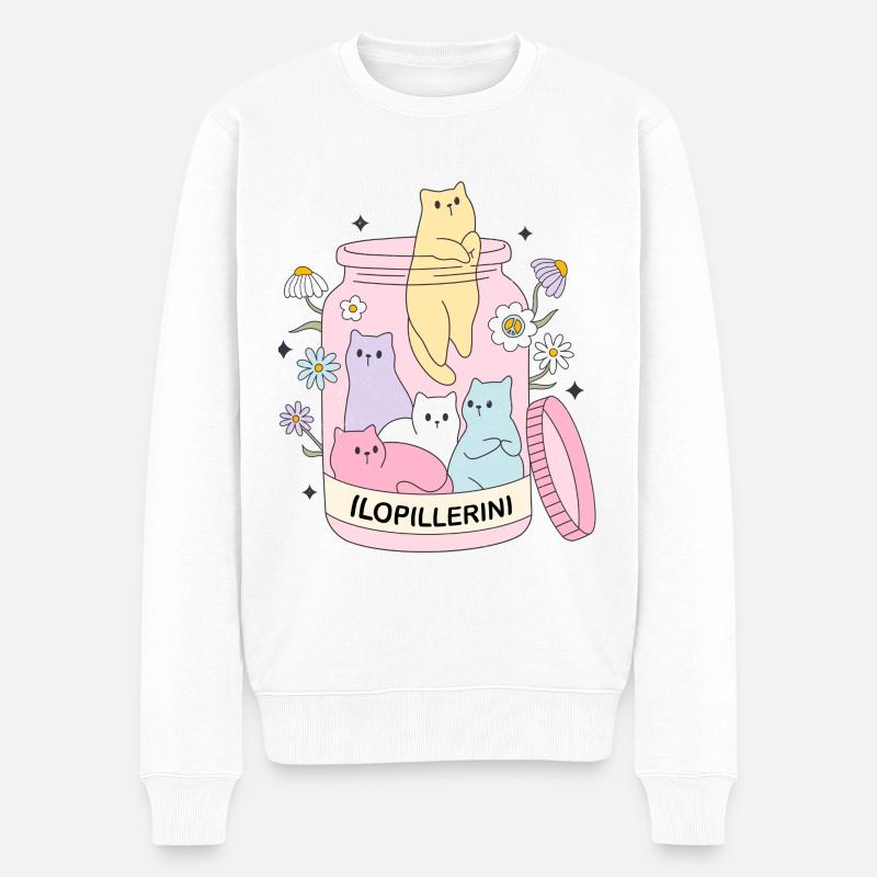 MA PILULE DE JOIE - Pull Premium bio Homme - blanc