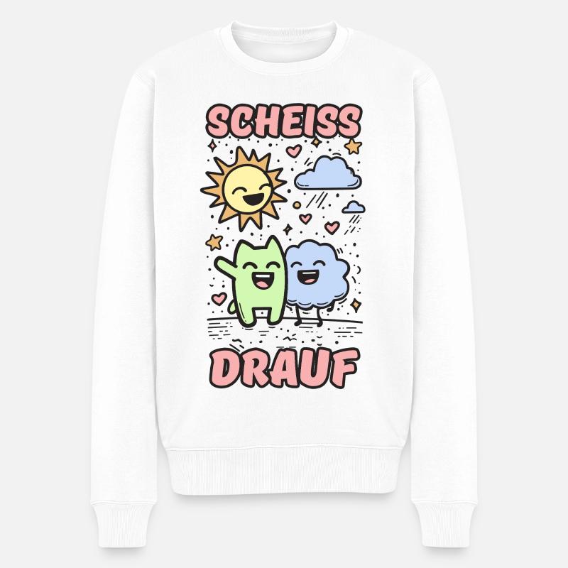 Scheiss drauf - Männer Premium Bio Pullover - Weiß