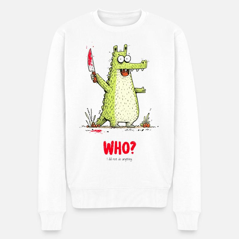 Who? - Männer Premium Bio Pullover - Weiß