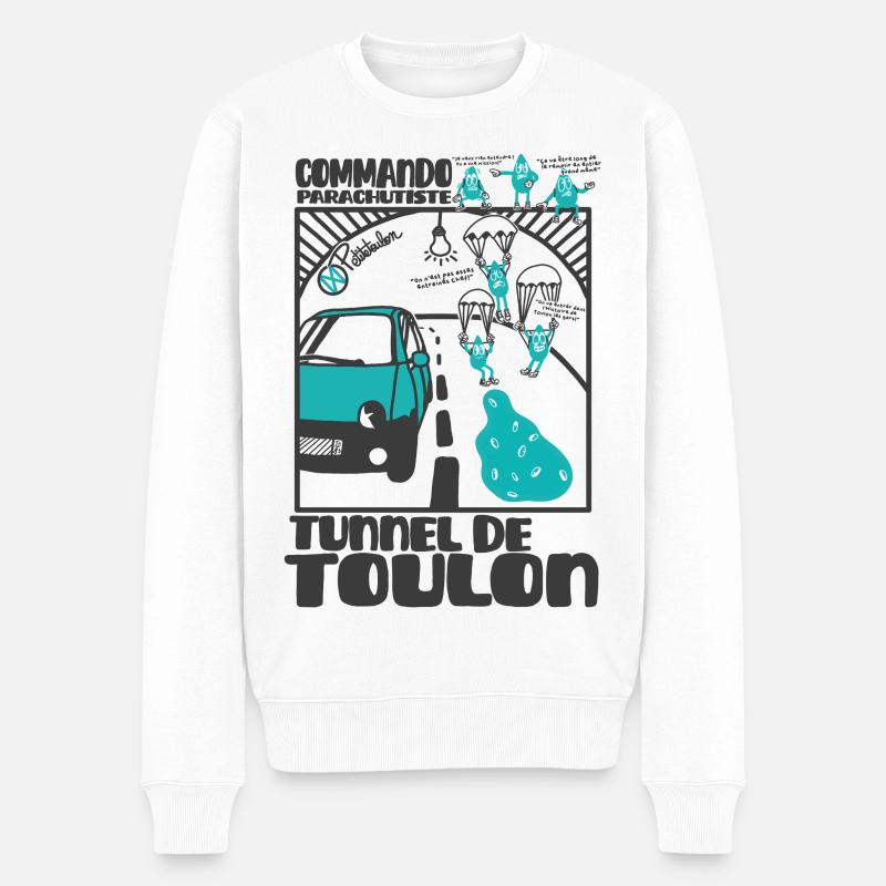 Goutte Tunnel Toulon Commando - Pull Premium bio Homme - blanc