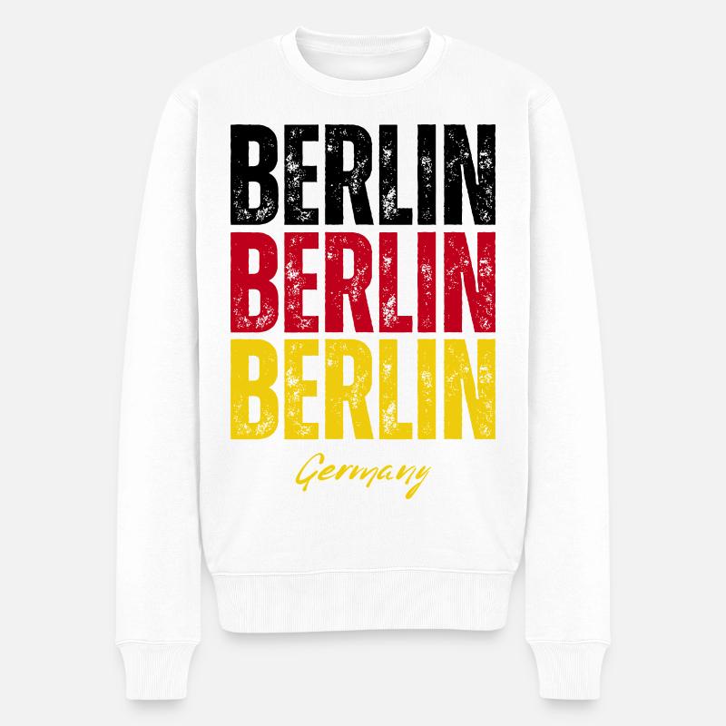 Berlin, Allemagne, mémoire de Berlin - Pull Premium bio Homme - blanc