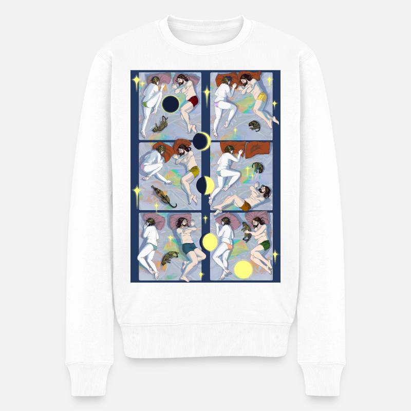 Nacht Nacht Tiger - Männer Premium Bio Pullover - Weiß