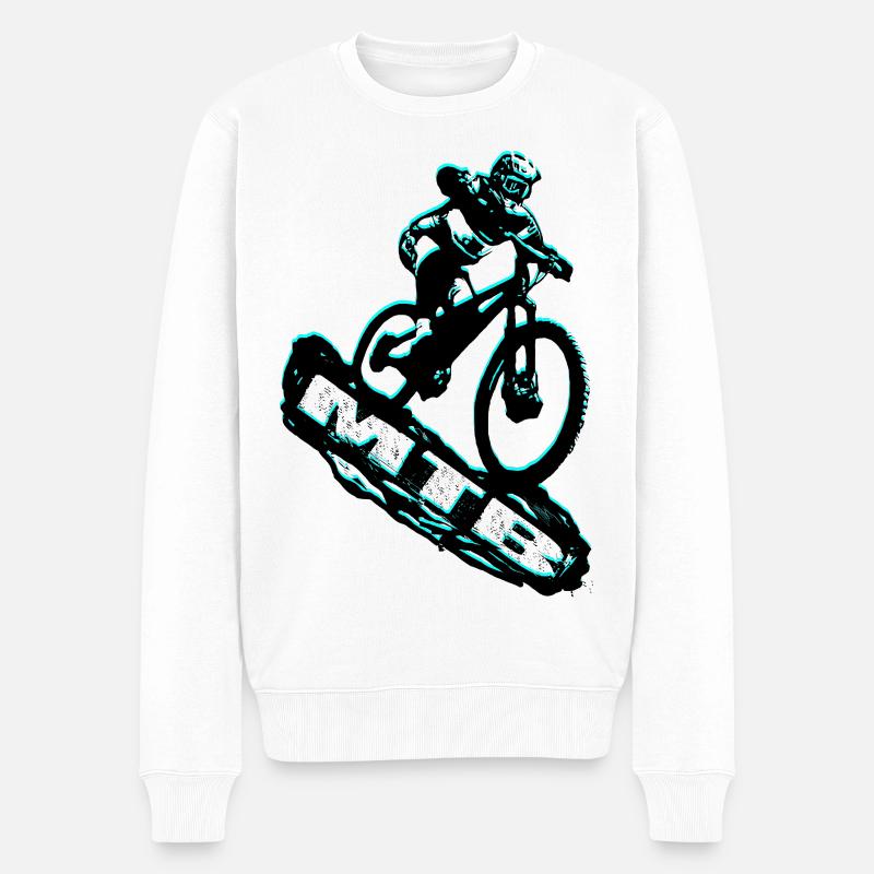 MTB bike - Männer Premium Bio Pullover - Weiß