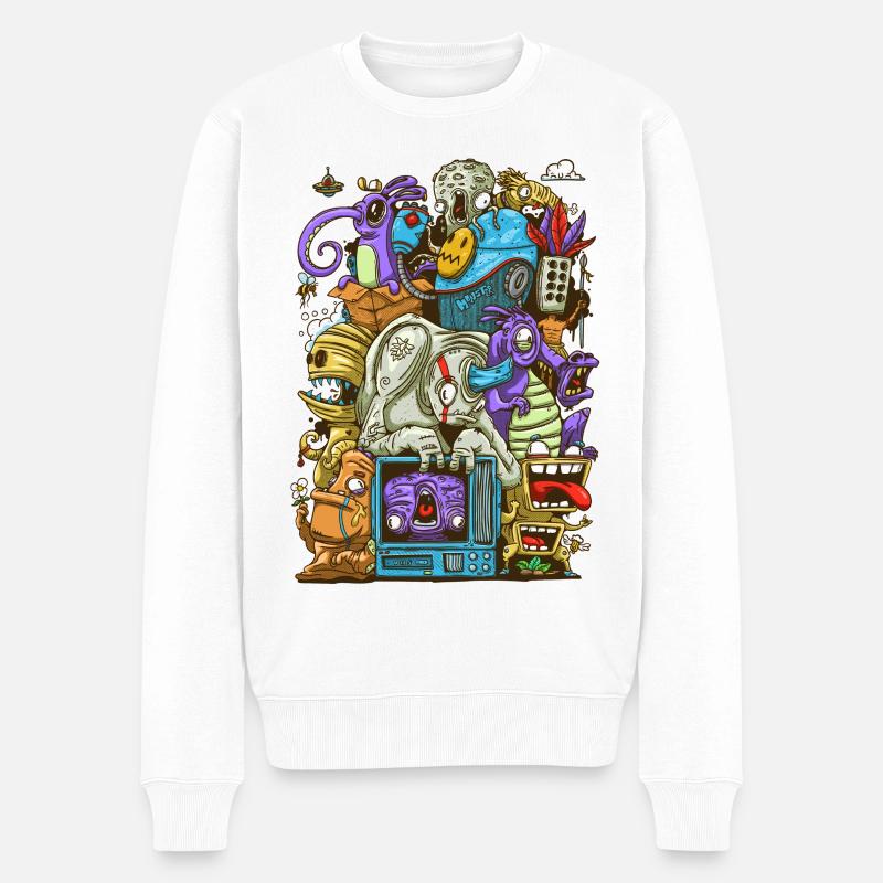 World of Madness - Männer Premium Bio Pullover - Weiß