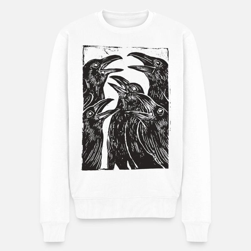 Ravens - Männer Premium Bio Pullover - Weiß