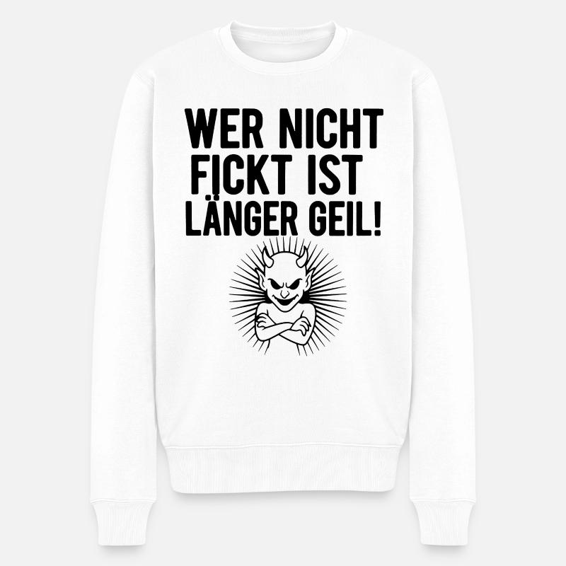 Geiler Teufel Grafik - Männer Premium Bio Pullover - Weiß
