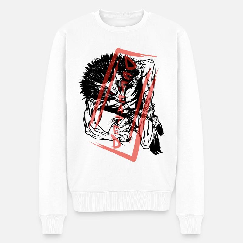 Der Besiegte: Werwolf-Monster - Männer Premium Bio Pullover - Weiß