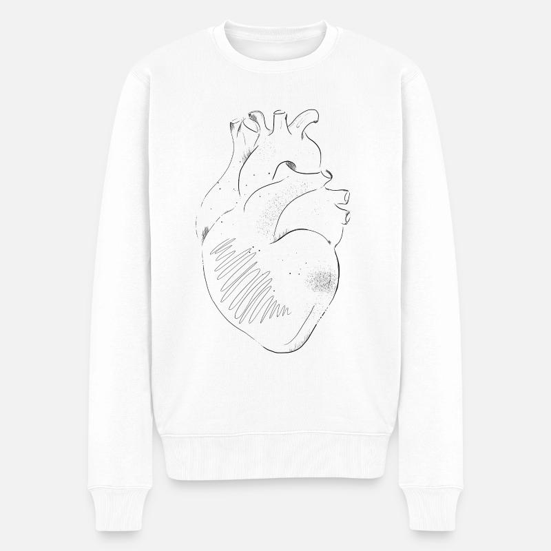 Anatomie Herz - Männer Premium Bio Pullover - Weiß