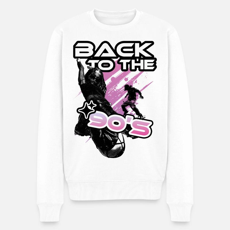 Retour 90s Néon Pop - Pull Premium bio Homme - blanc