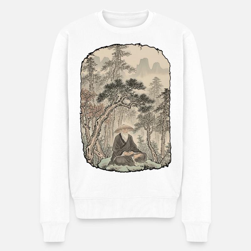Kampfkunst Meditation Chinesische Kunst - Männer Premium Bio Pullover - Weiß