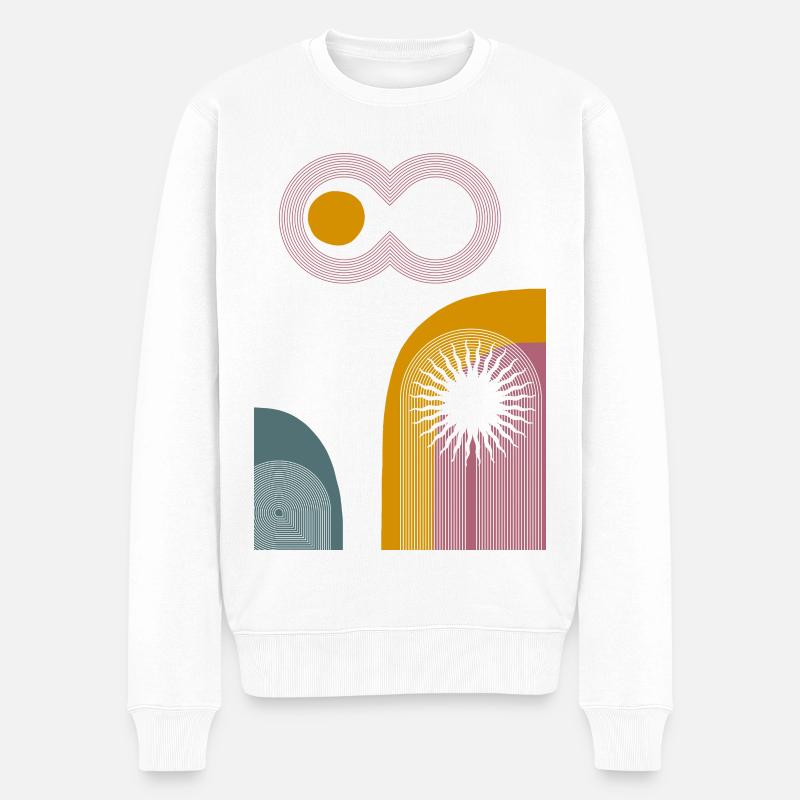 Graphique abstrait Pink Infinity Sun - Pull Premium bio Homme - blanc