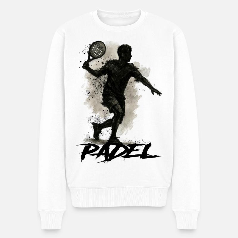 Padel - Männer Premium Bio Pullover - Weiß