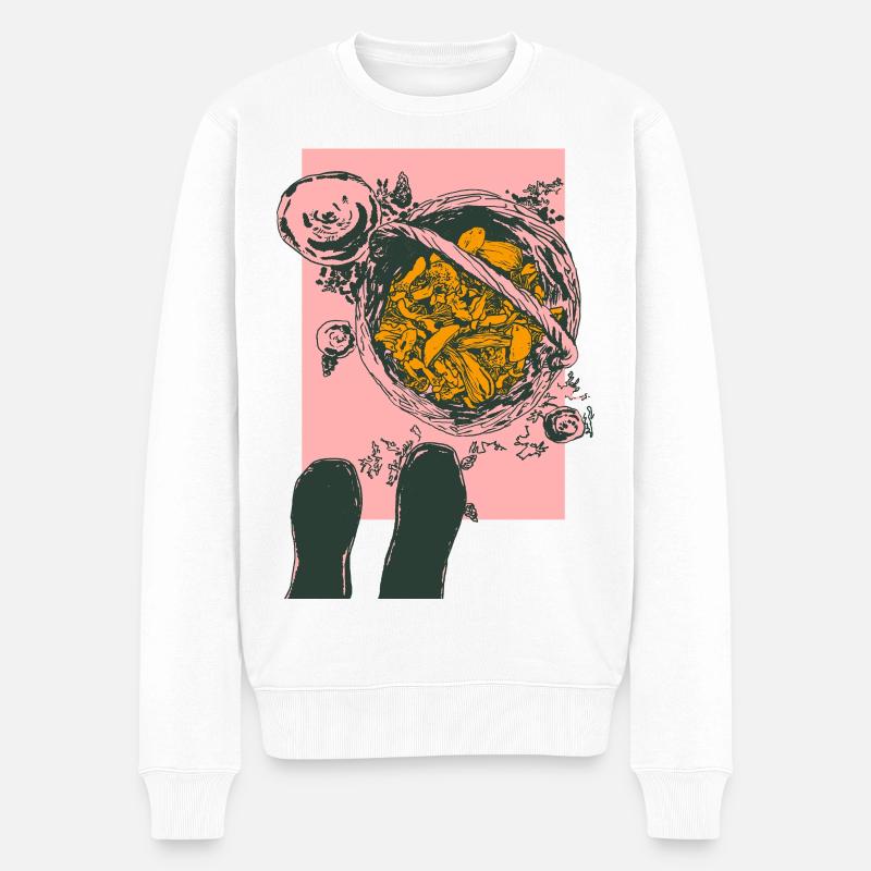 SUR LA FORÊT DE CHAMPIGNONS - Pull Premium bio Homme - blanc