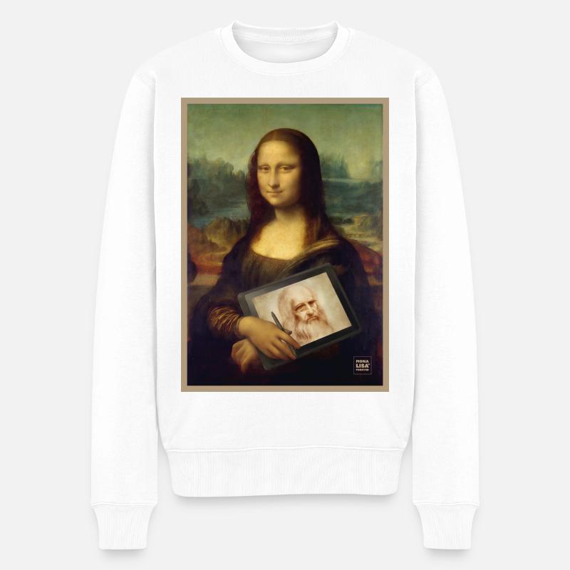 Mélange de sketches de tablette Mona Lisa - Pull Premium bio Homme - blanc