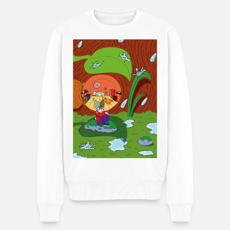 petite_lutine - Männer Premium Bio Pullover - Weiß