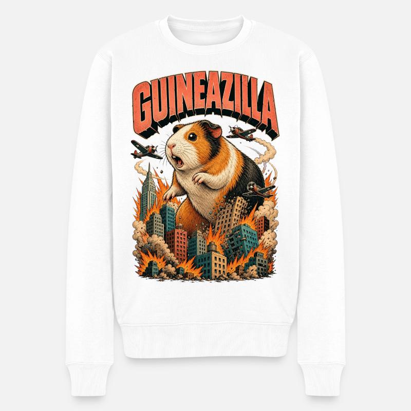 GUINEAZILLA - Männer Premium Bio Pullover - Weiß