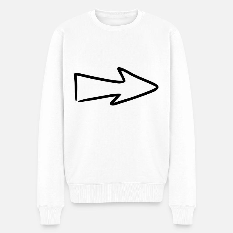 Flèche dessin croquis noir - Pull Premium bio Homme - blanc