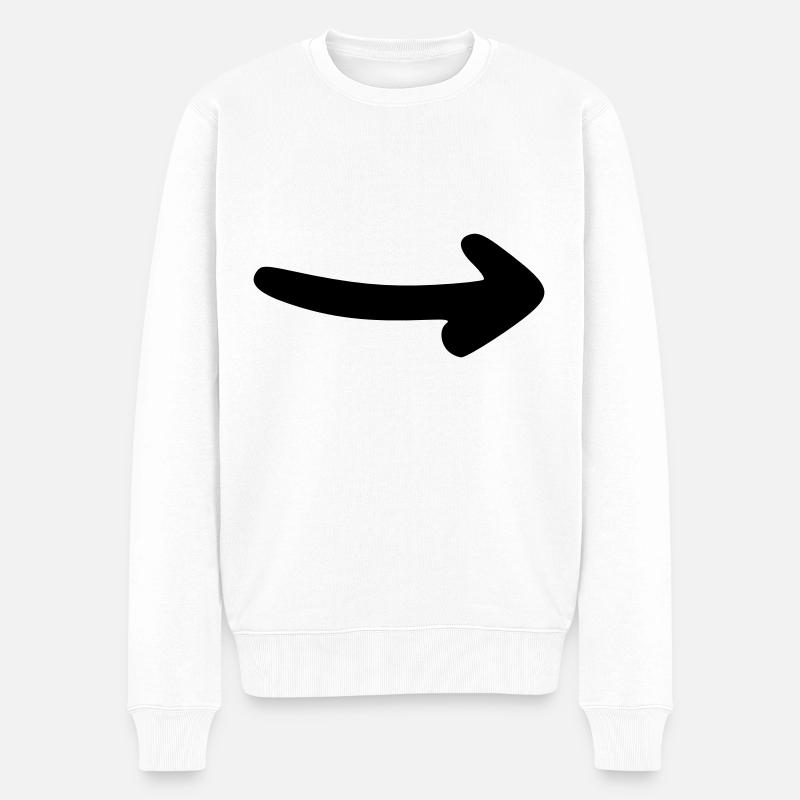 Flèche dessin croquis noir - Pull Premium bio Homme - blanc