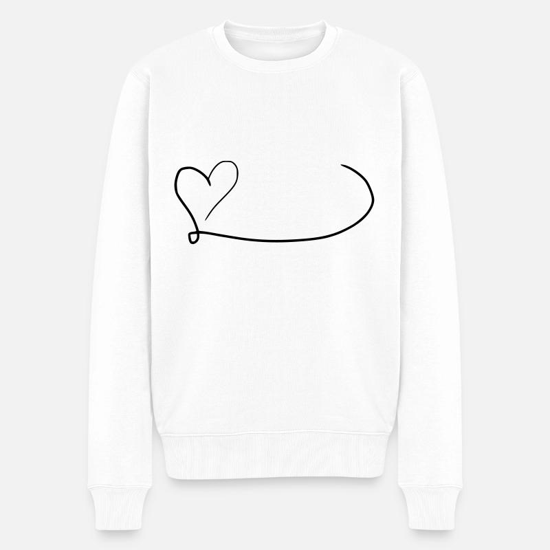 Émoji de coeur esquisse - Pull Premium bio Homme - blanc