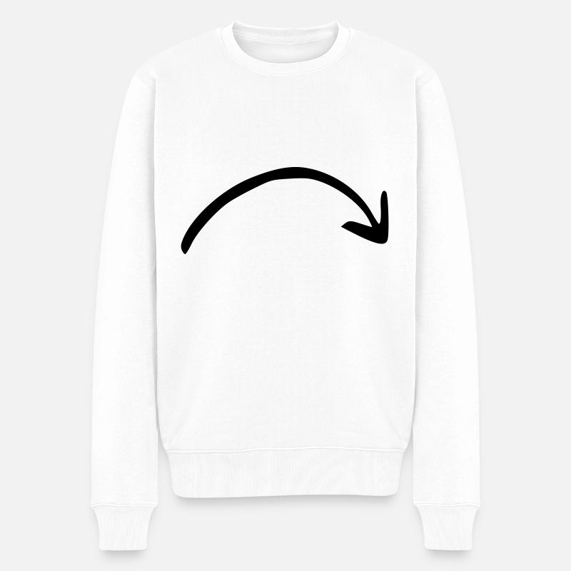 Flèche dessin croquis noir - Pull Premium bio Homme - blanc