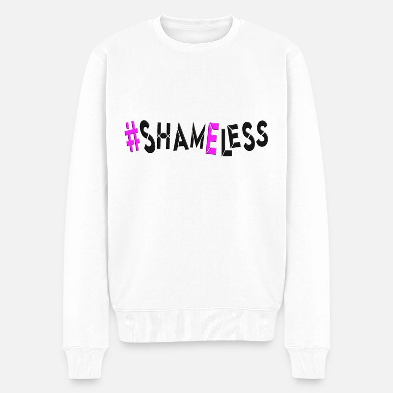 #shameless flagrant unabashed barefaced - Männer Premium Bio Pullover - Weiß