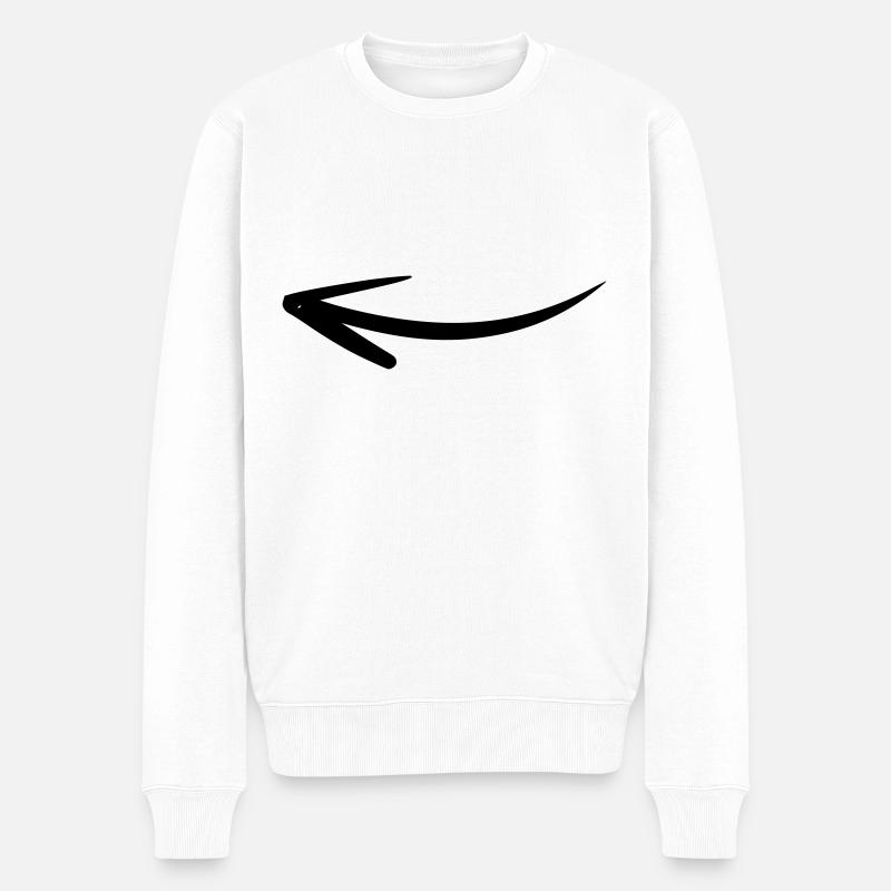 Flèche dessin croquis noir - Pull Premium bio Homme - blanc