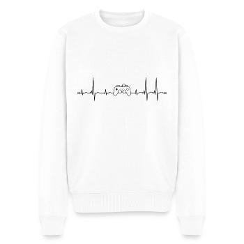 ekg controller Puls - Männer Premium Bio Pullover - Weiß - Vorne - Thijin (182cm)