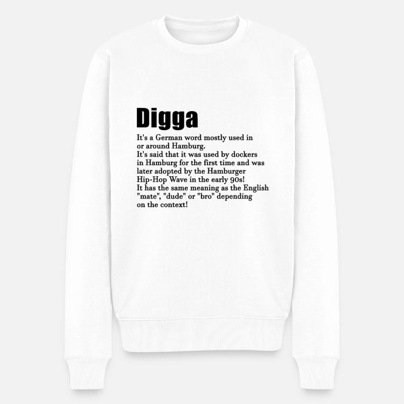 Digga - Pull Premium bio Homme - blanc