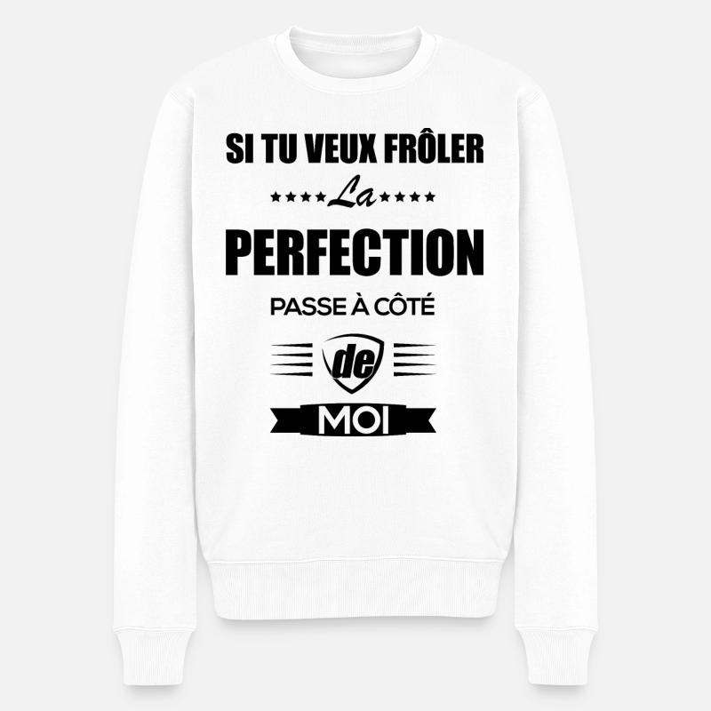 PERFECTION A COTE DE MOI - Pull Premium bio Homme - blanc